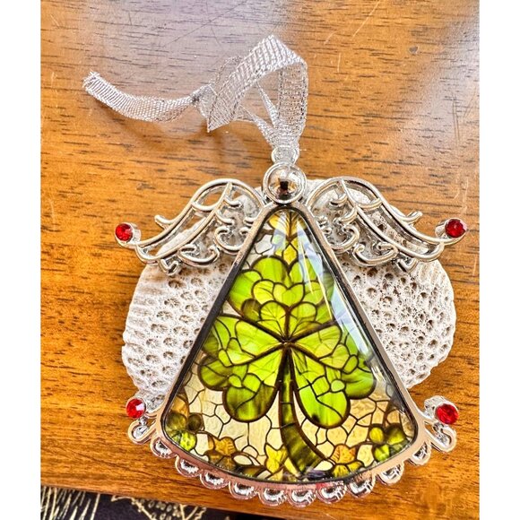 Shamrock Angel Christmas Ornament New Celtic Glass Savannah Georgia Irish Parade - Picture 3 of 12